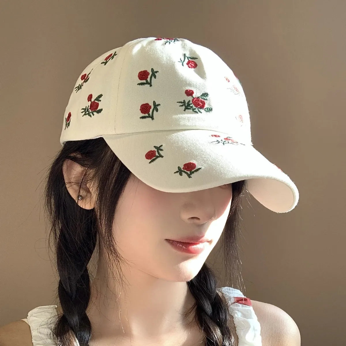 Cute Hats Japanese Sweet Style Retro Embroidered Baseball Cap