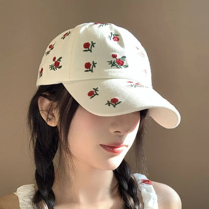 Cute Hats Japanese Sweet Style Retro Embroidered Baseball Cap