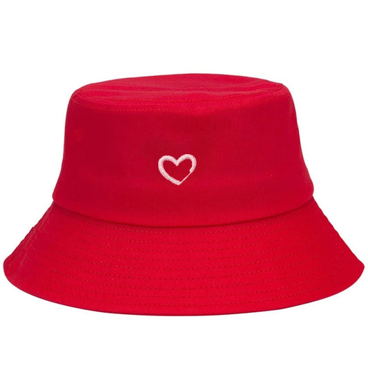 Heart Print Cotton Fisherman Bucket Hat