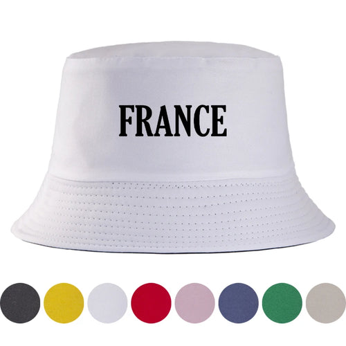 France Print Streetwear Support Bucket Hat Unisex