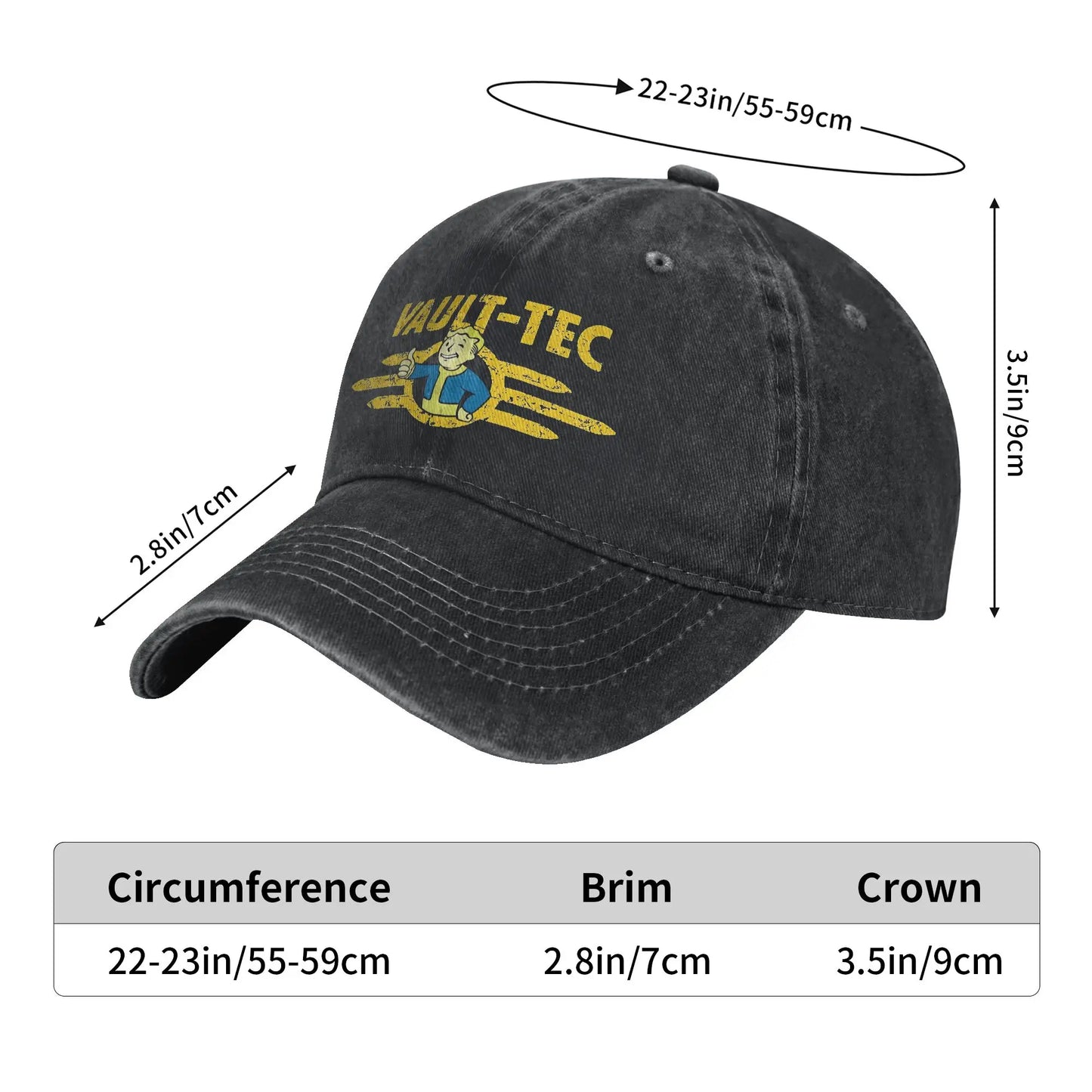 Vaults-Tec Distressed Denim Baseball Cap