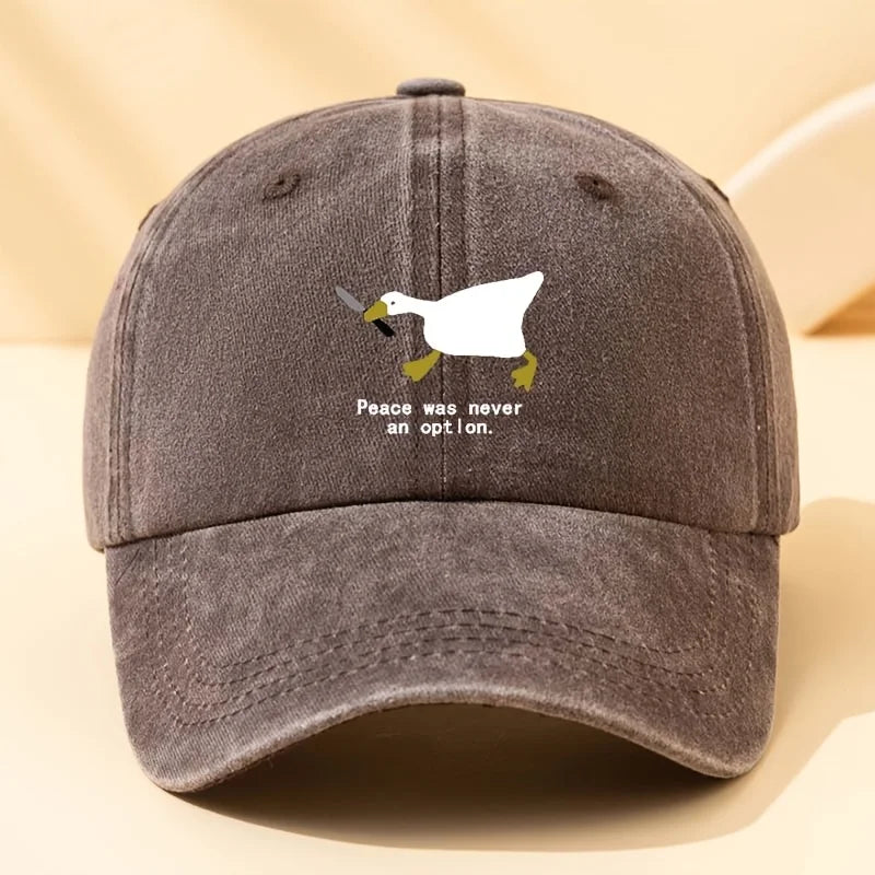 Running Goose Print Travel Baseball Cap