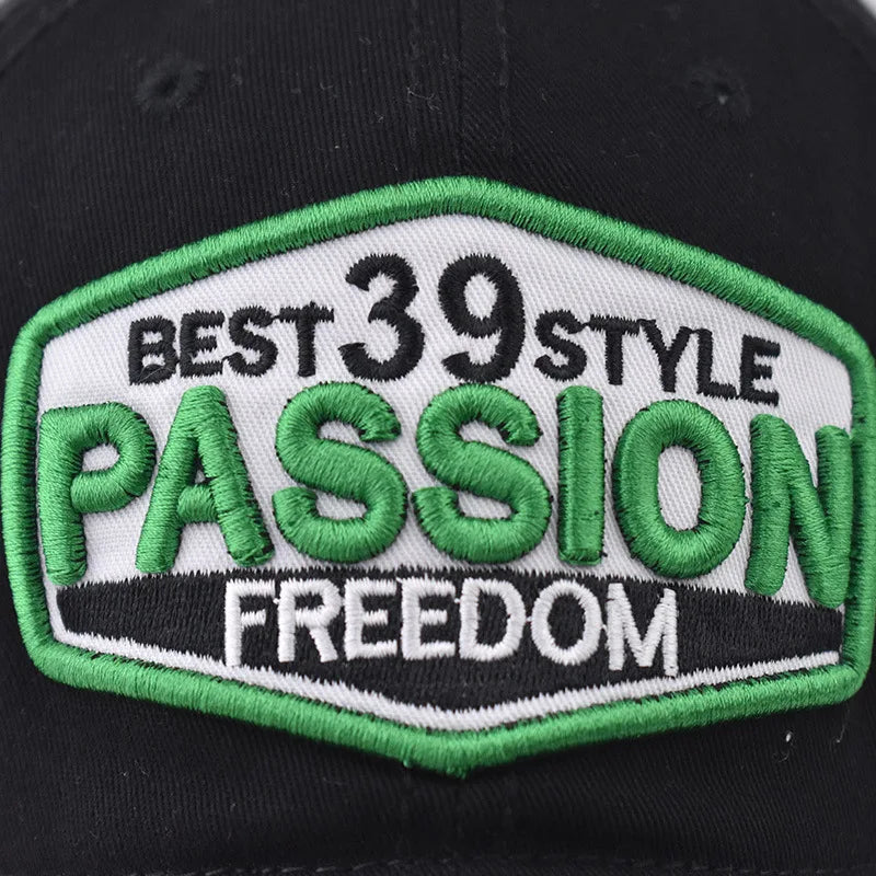 Unisex Cotton Washed Baseball Cap Men Letter Embroid Vintage