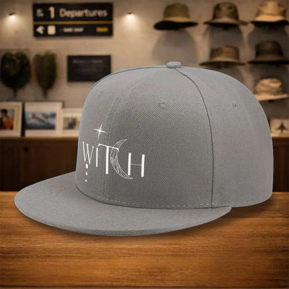 Witch Crescent Moon Graphic Snapback Cap