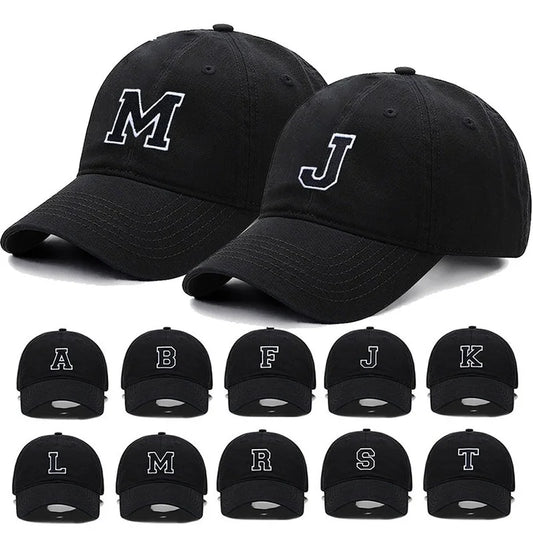 Initial Letter A-Z Embroider Baseball Cap For Men Women High Quality Soft Cotton Fashion Team Sport Visors Snapback Caps