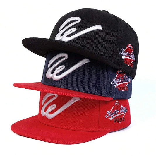 Unisex W Letter Embroidered Snapback Cap