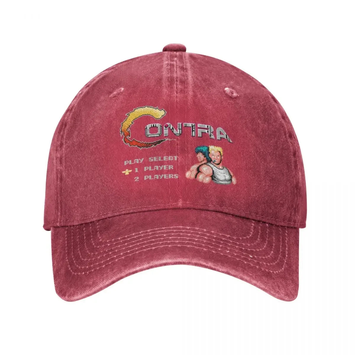 Contra Gaming Video Game Distressed Washed Baseball Cap Hat