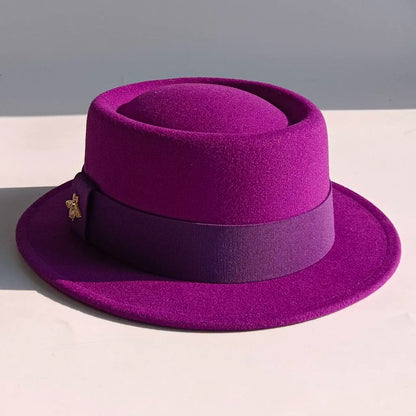 Pork Pie Hat 4.5cm Wide Brim Fedora Hat Men's Fashion