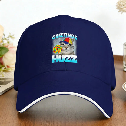 Greetings Huzz Cat Meme Outdoor Trucker Baseball Cap