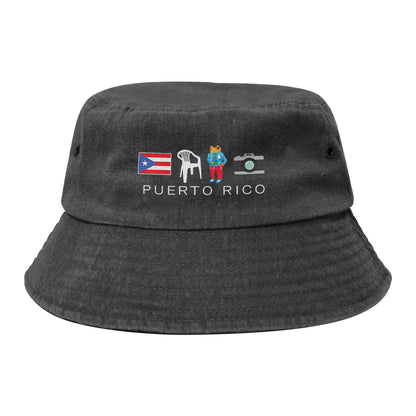 Washed Denim Bucket Hat Puerto Rico Bad Bunny Summer