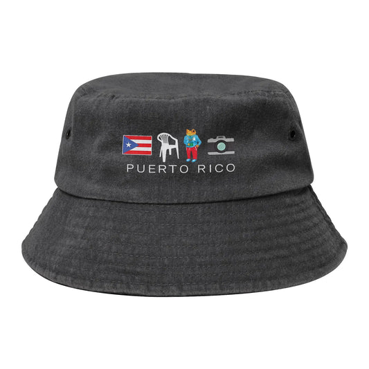 Washed Denim Bucket Hat Puerto Rico Bad Bunny Summer