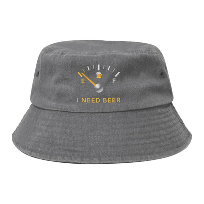 Hot Summer Headwear I Need Beer Gauge Bucket Hat
