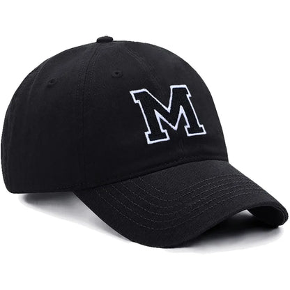 Initial Letter A-Z Embroider Baseball Cap For Men Women High Quality Soft Cotton Fashion Team Sport Visors Snapback Caps