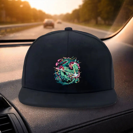 Graffiti Dragon Print Snapback Cap Hat
