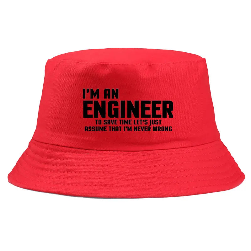 Funny Engineer Cotton Outdoor Bucket Hat Unisex