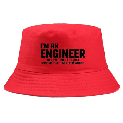 Funny Engineer Cotton Outdoor Bucket Hat Unisex