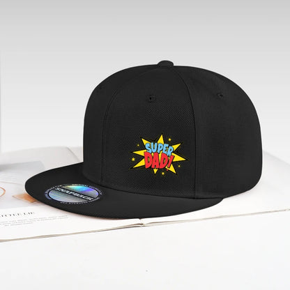 Retro Super Dad Comic Style Snapback Cap