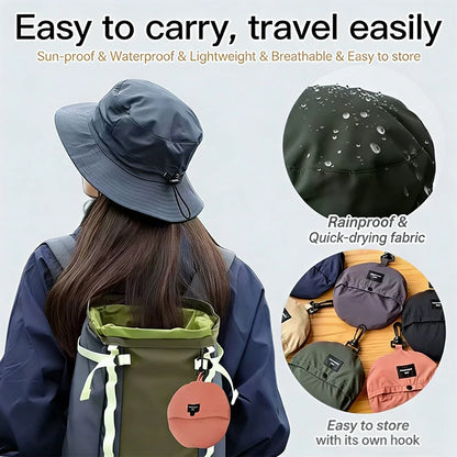 Waterproof Quick-Dry UV Protection Bucket Hat With Storage Hook