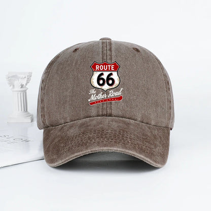 Vintage Route 66 Washed Baseball Cap