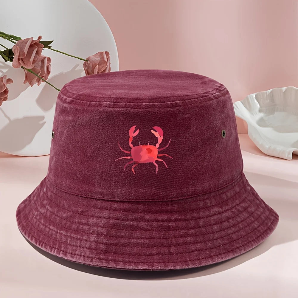 Vintage Washed Print Bucket Hat