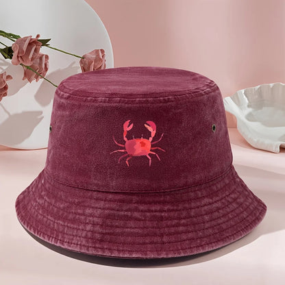 Vintage Washed Print Bucket Hat