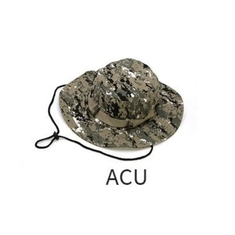 Korean Camouflage Wide Brim Outdoor Bucket Hat
