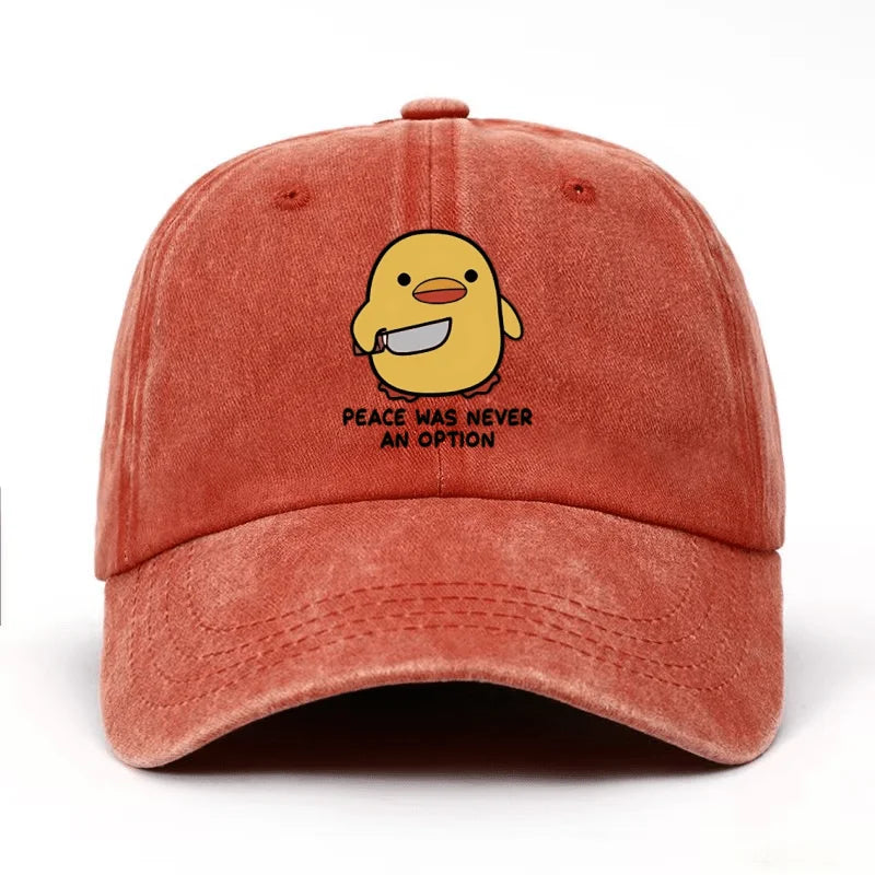 Yellow Duck Letter Print Baseball Cap