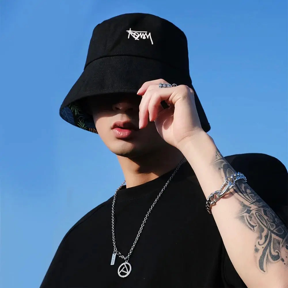 Double Sided Bucket Hat Men Women Summer