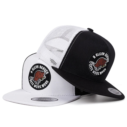 Mole Glern Embroidered Mesh Flat Brim Snapback Cap
