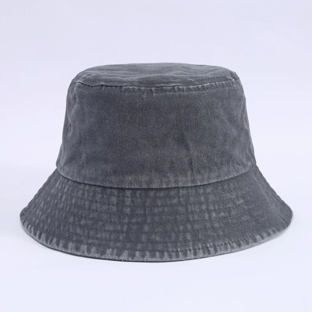 Fashion Summer Bucket Hat Hip Hop Washed Denim