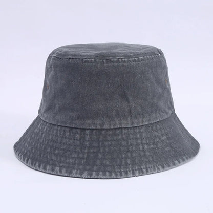 Fashion Summer Bucket Hat Hip Hop Washed Denim