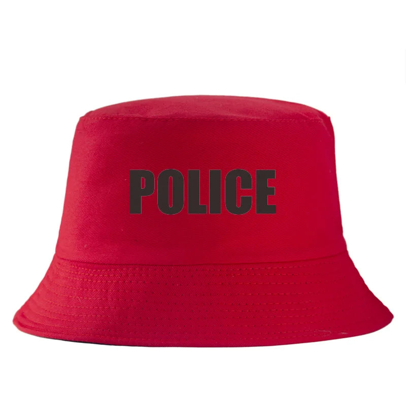 Police Letter Print Costume Bucket Hat Unisex