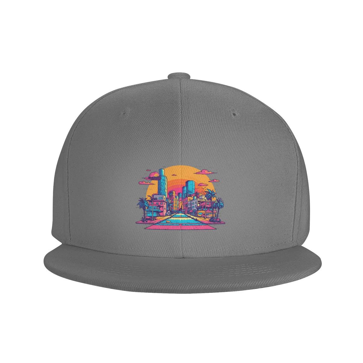 Urban Serenity Captivating Cityscape Graphic Snapback Cap