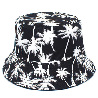 1pc Retro Style Fashionable Printed Maple Leaf Fisherman Hat