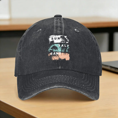 Sun Salt Sand Tropical Beach Vacation Baseball Cap