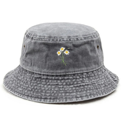 Custom Flower Washed Bohemian Bucket Hat