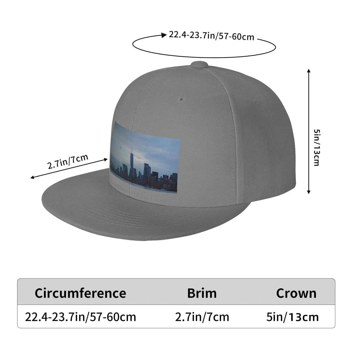 New York Skyline Girlish Style Flat Brim Snapback Cap