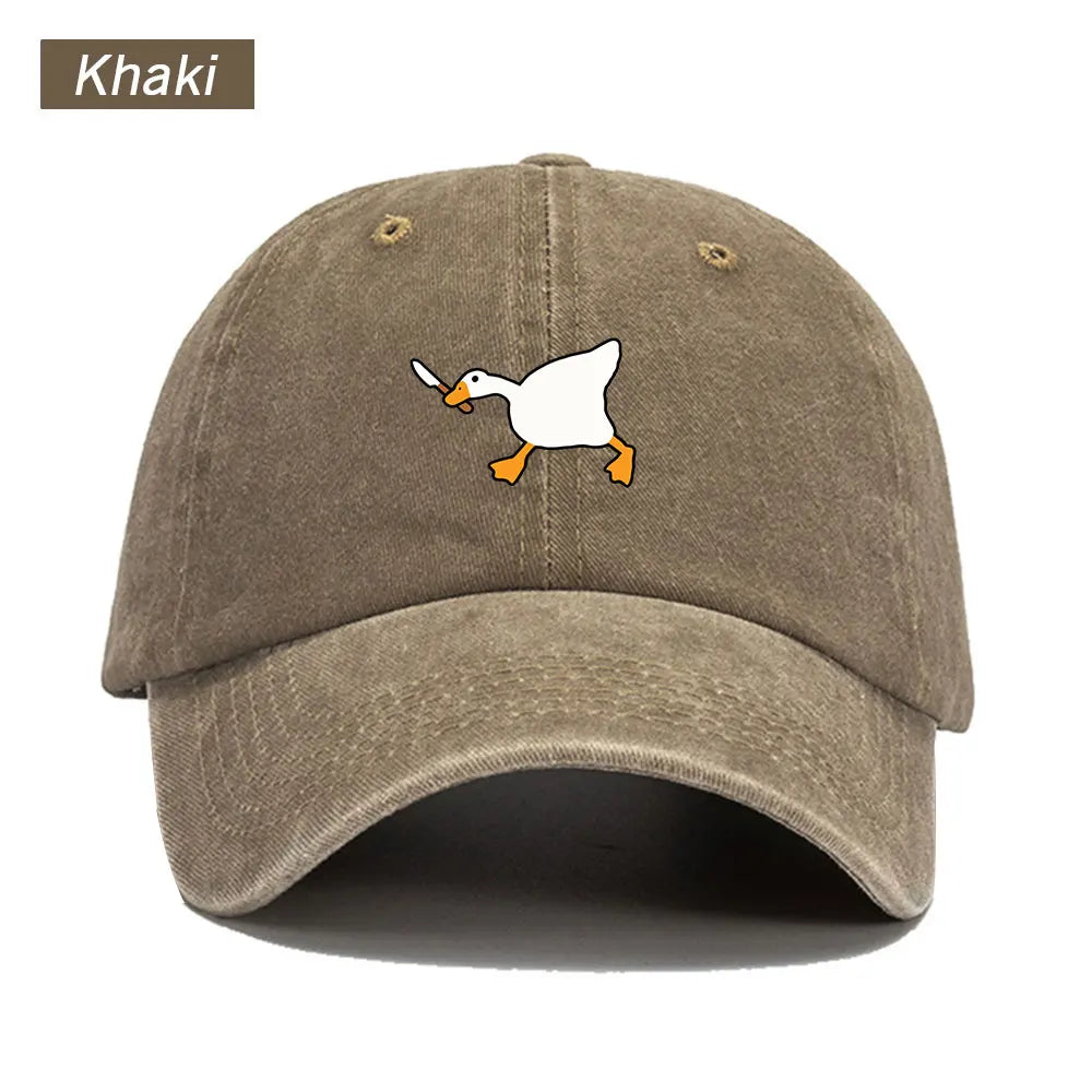 Goose Pattern Washed Vintage Trucker Baseball Cap