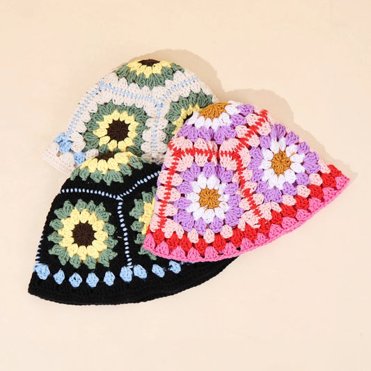 Handmade Sunflower Knitted Bucket Hat