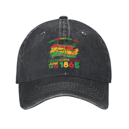Juneteenth Breaking Every Chain 1865 Distressed Baseball Cap