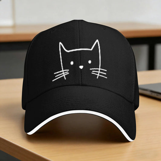 Summer Minimalist Cat Face Snapback Baseball Cap