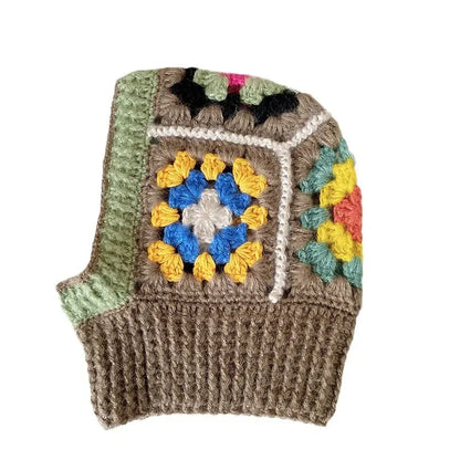 Women Crochet Balaclava Knitted Hooded Hat