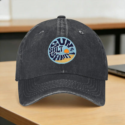 Sun Salt Sand Tropical Beach Vacation Baseball Cap