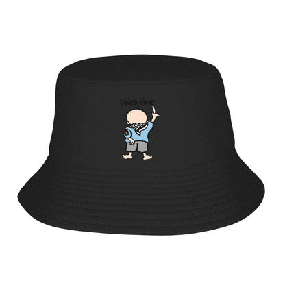 Handala Palestine Flag Print Bucket Hat