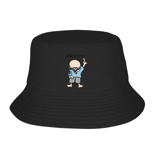 Handala Palestine Flag Print Bucket Hat