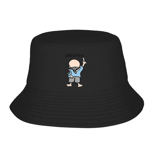 Handala Palestine Flag Print Bucket Hat