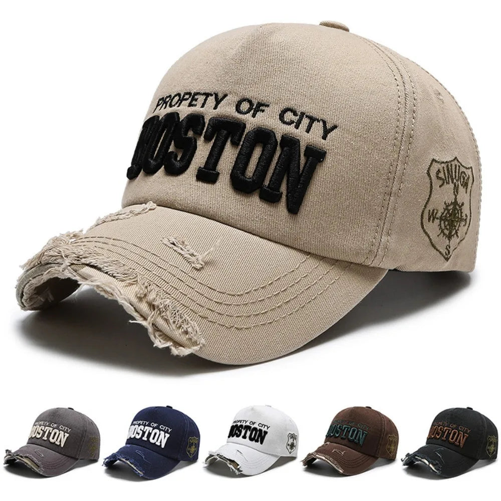 Trendy Worn Cowboy Baseball Cap Embroidery Trucker Cap