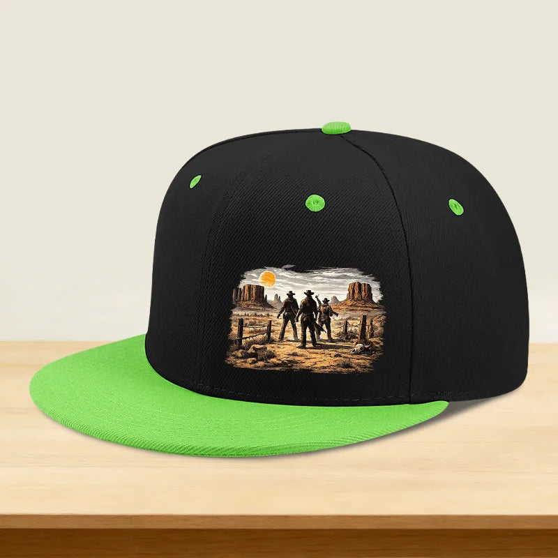Western Cowboy Wilderness Sunset Hip Hop Snapback Cap