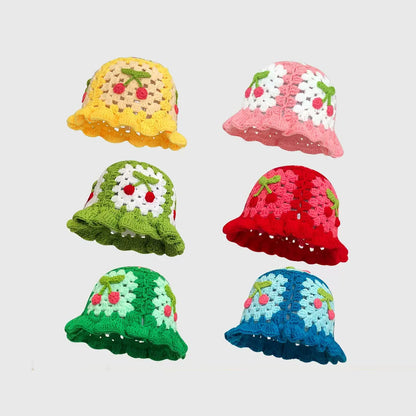 Japanese Cherry Knitted Bucket Hat