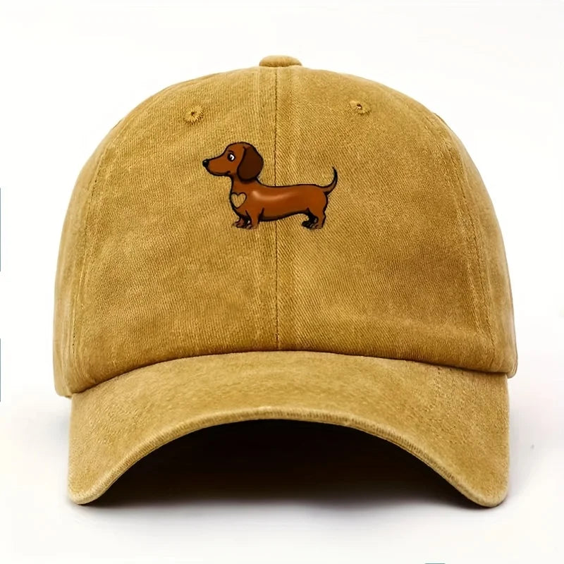 Cute Sausage Dog Print Baseball Cap